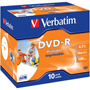 VERBATIM DVD-R IMPRIMIBLE 4.7GB JEWEL CASE 10-PACK 43521